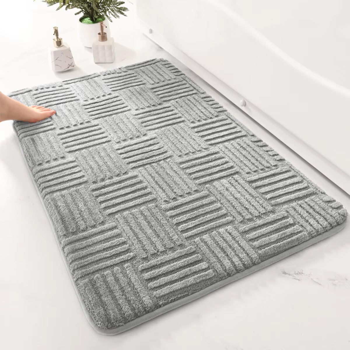 FormaGrid Bath Mat – Sculpted Softness for Everyday Grounding