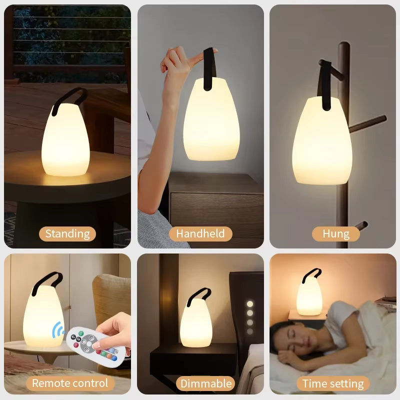 LuminaFusion Lamp – Portable Waterproof Cordless Table Lamp with Remote Control
