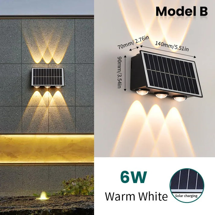Outdoor Solar LED Wall Light Up and Down Waterproof Garden Lamp
