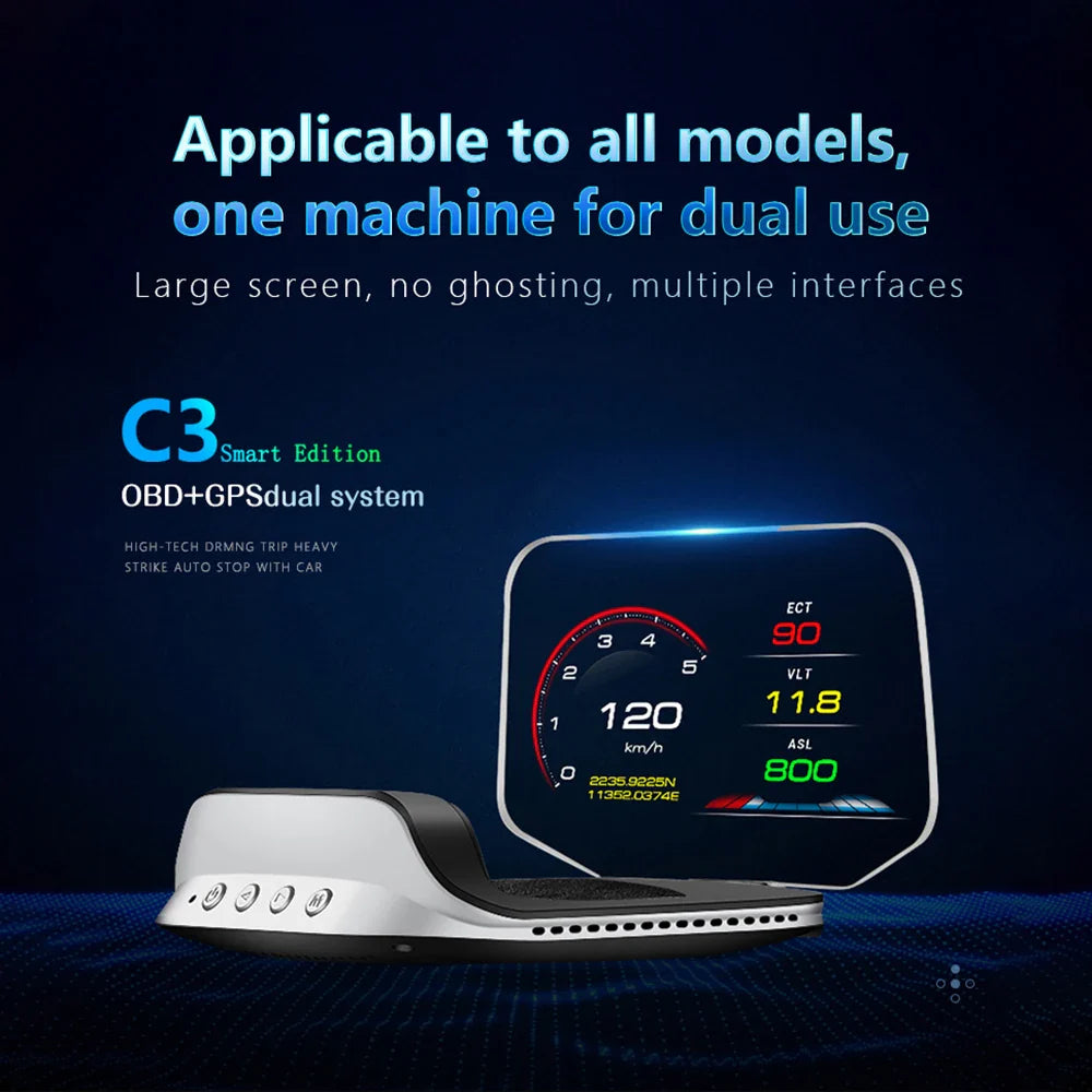 Smart Car HUD Display | GPS Navigation Projector With Speed Monitor