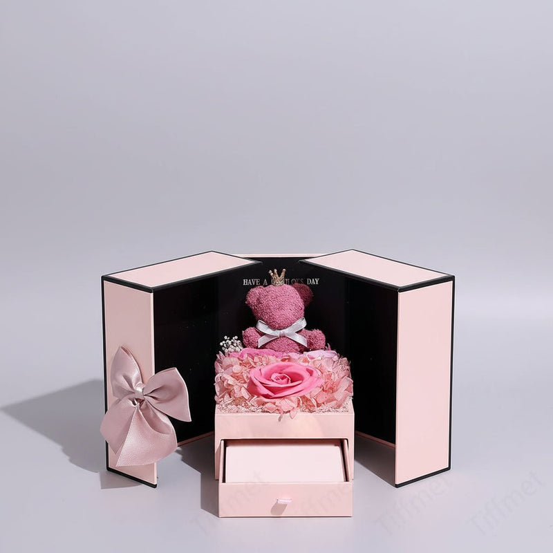 Heart Necklace Rose Flower Gift Box for Girlfriend