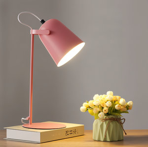 Nordic Macaron Color Creative Iron Bucket Design Light Table Lamp