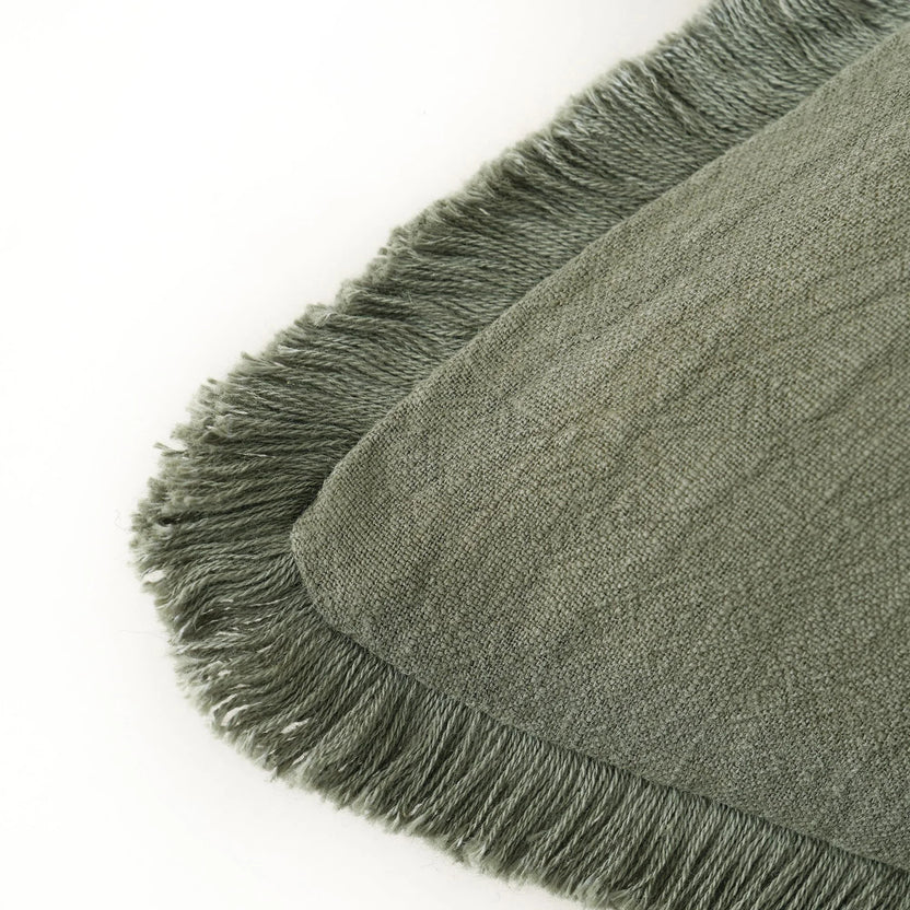 Boho Linen Fringe Pillow Cover | Soft Ramie Cotton Throw Cushion Case