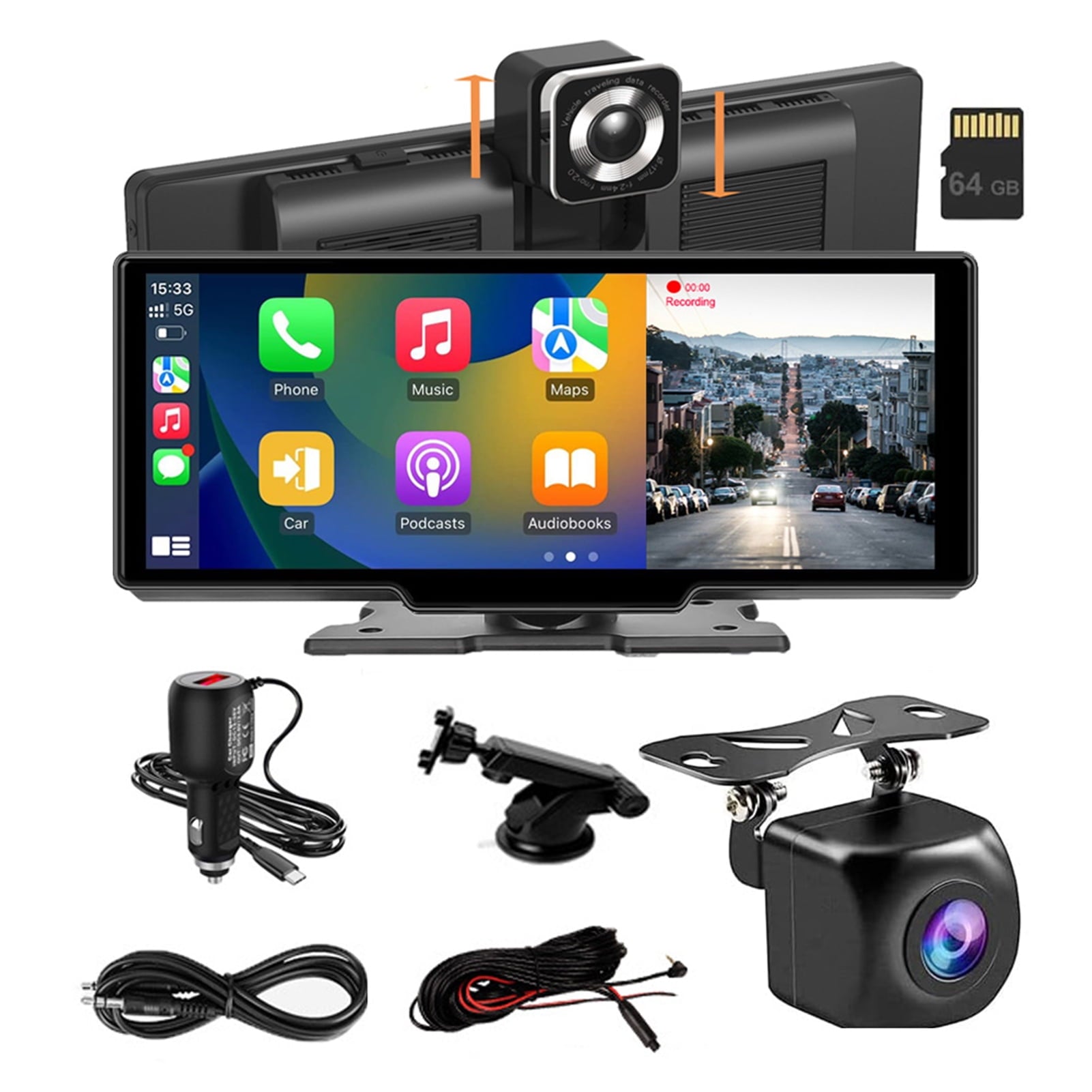 CarVision Pro – Smart Car Display with Apple CarPlay, Android Auto & Dash Camera