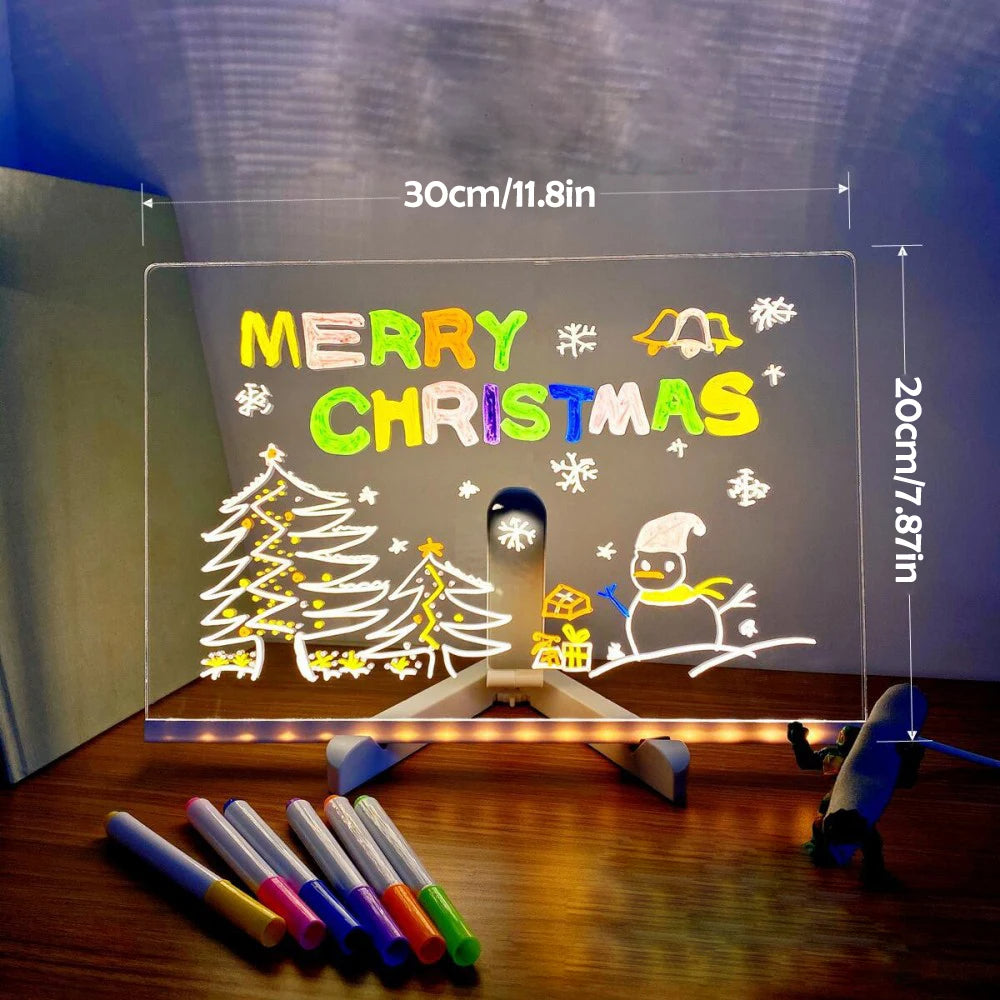 GlowSketch™ LED Drawing Board – Reusable Creativity, Soothing Night Light & USB Rechargeable for Kids