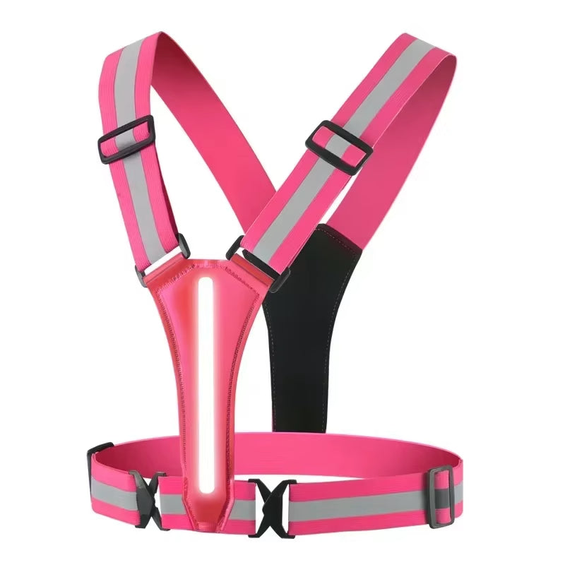 Reflective Running Vest Gear - Rechargeable & High Visibility for Cycling Walking