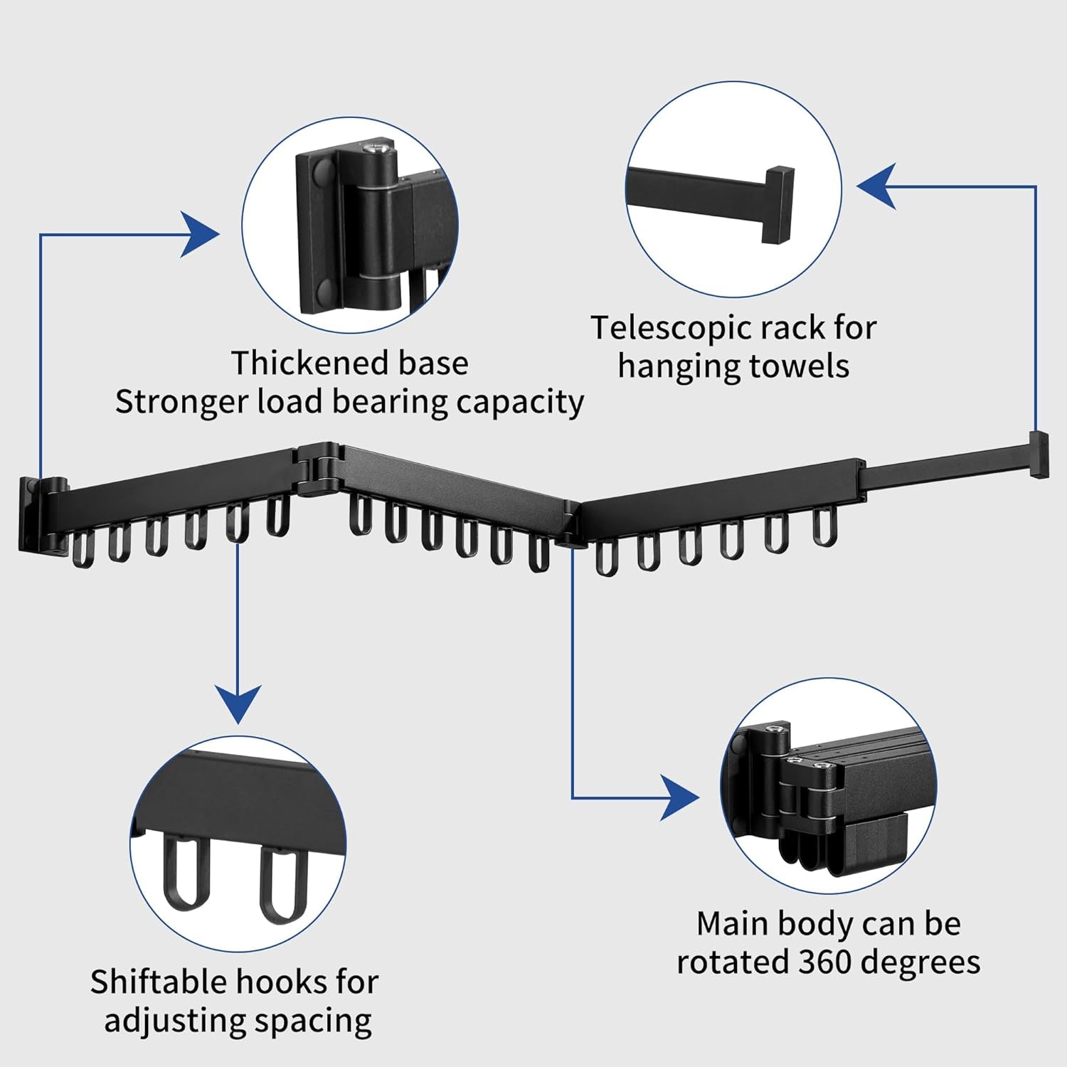 Retractable Cloth Drying Rack – Folding Wall-Mount Hanger