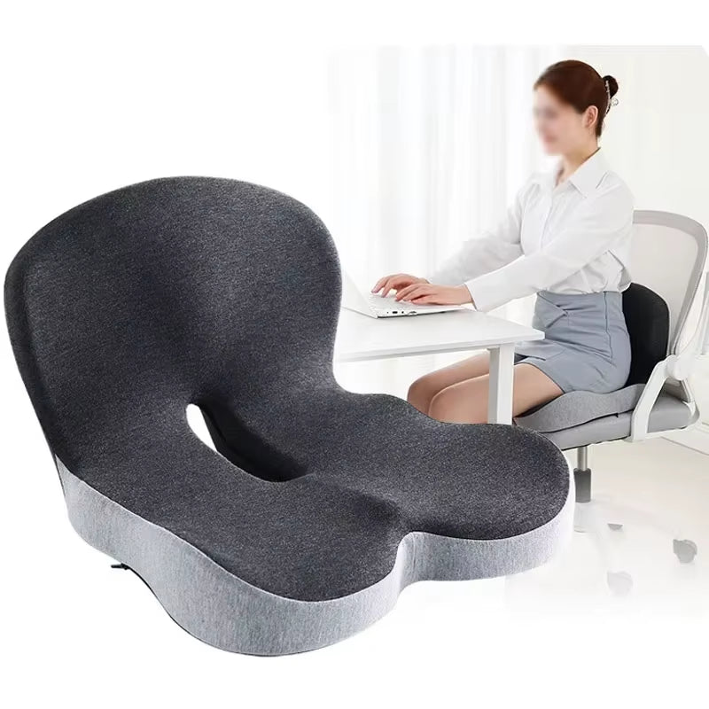 Back and Seat Cushion Ergonomic Memory Foam with Lumbar Support