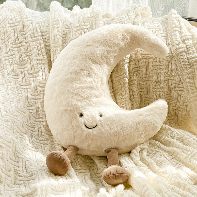 Sun and Moon Plush Pillow | Soft Velvet Cushion for Bedroom & Nursery
