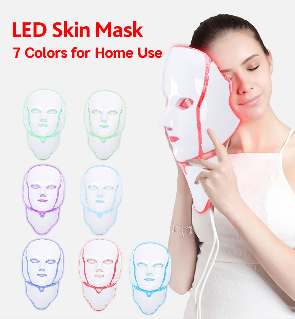 7 Colors Red Light Therapy Mask - Face & Neck Treatment