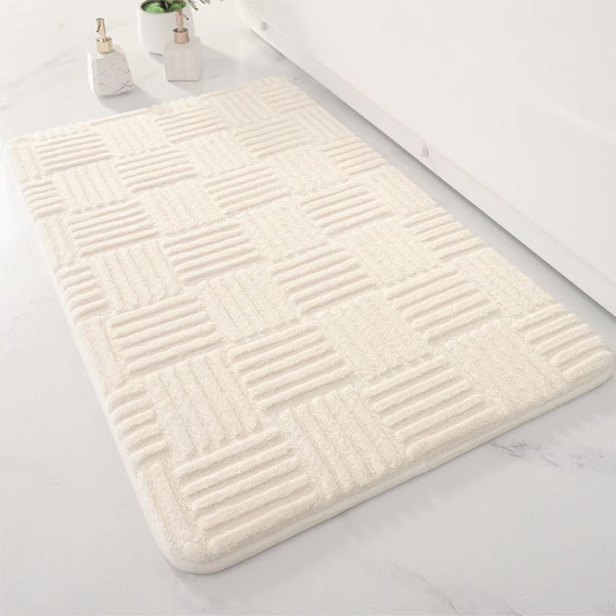 FormaGrid Bath Mat – Sculpted Softness for Everyday Grounding