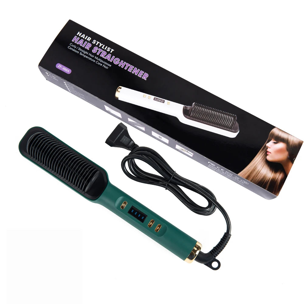 Electric Heat Comb Straightener Curler