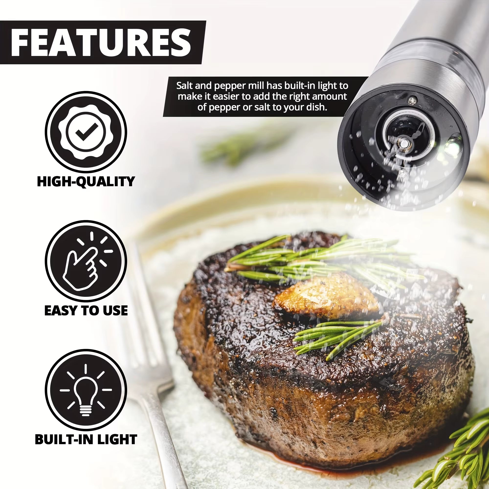 Electric Salt & Pepper Grinder Set