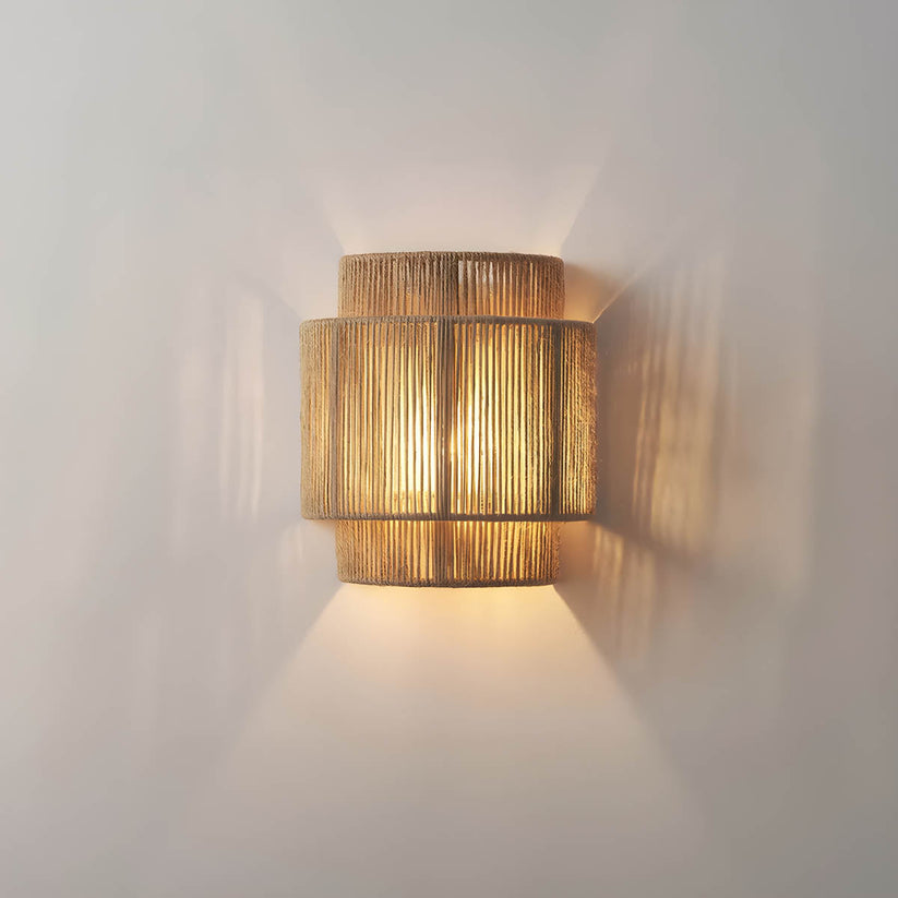 Modern Wall Light with Woven Hemp Rope Design