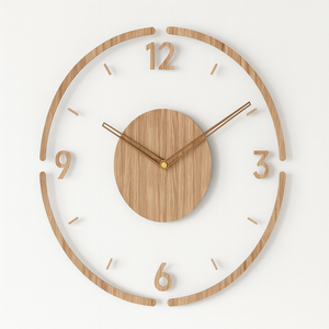 Scandinavian Stylish Solid Wood Wall Clock 14 inch