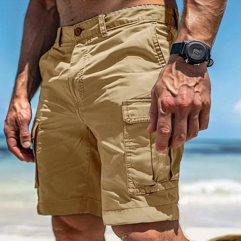 Cotton Cargo Shorts with Pockets for Men