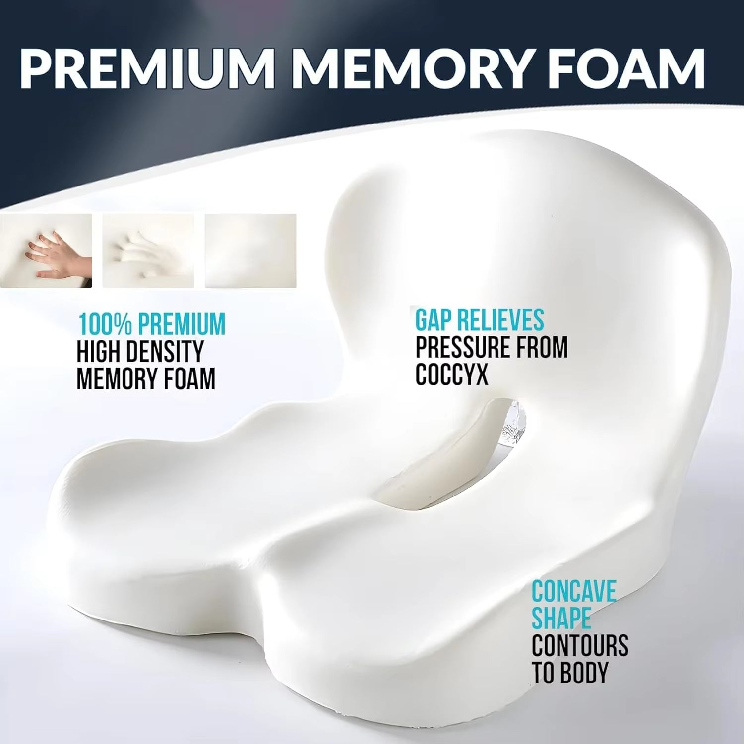 Back and Seat Cushion Ergonomic Memory Foam with Lumbar Support