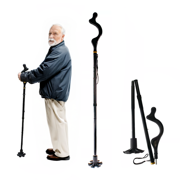Adjustable Walking Stick with Ergonomic Handle and Stability Tip