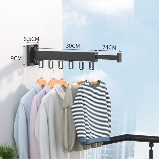 Retractable Cloth Drying Rack – Folding Wall-Mount Hanger