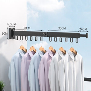 Retractable Cloth Drying Rack – Folding Wall-Mount Hanger