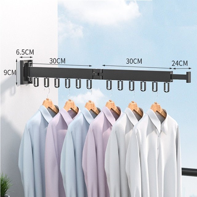 Retractable Cloth Drying Rack – Folding Wall-Mount Hanger