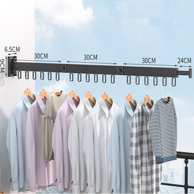 Retractable Cloth Drying Rack – Folding Wall-Mount Hanger