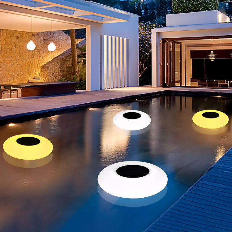 Round Colorful RGB LED Waterproof Solar Modern Outdoor Lights Pool Lights Water Floating Light Pond Lamp