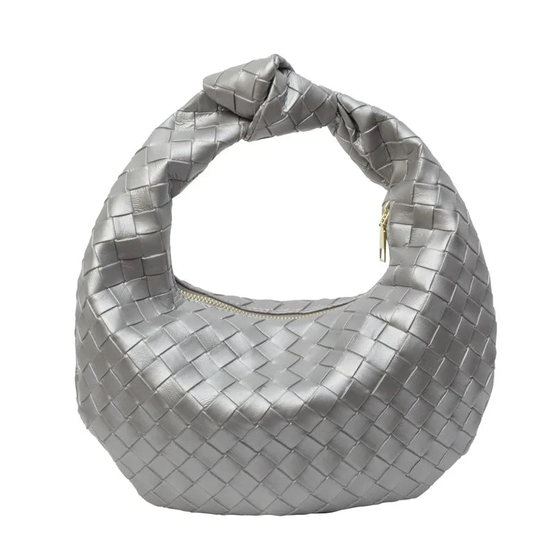 Handbag Vegan Leather Woven Shoulder Bag