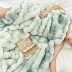 MiraFur Velvet Throw – Ultra-Soft Faux Rabbit Blanket
