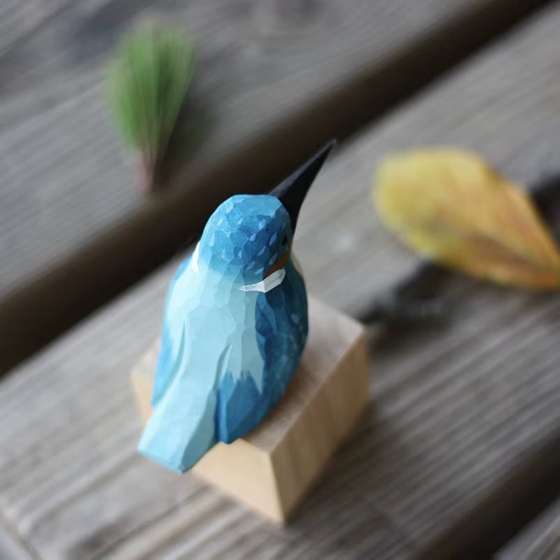 Scandinavian Bird Ornament | Hand-Carved Wooden Robin Design