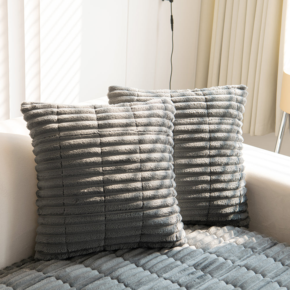 Plush Pleated Edges Sofa Cover