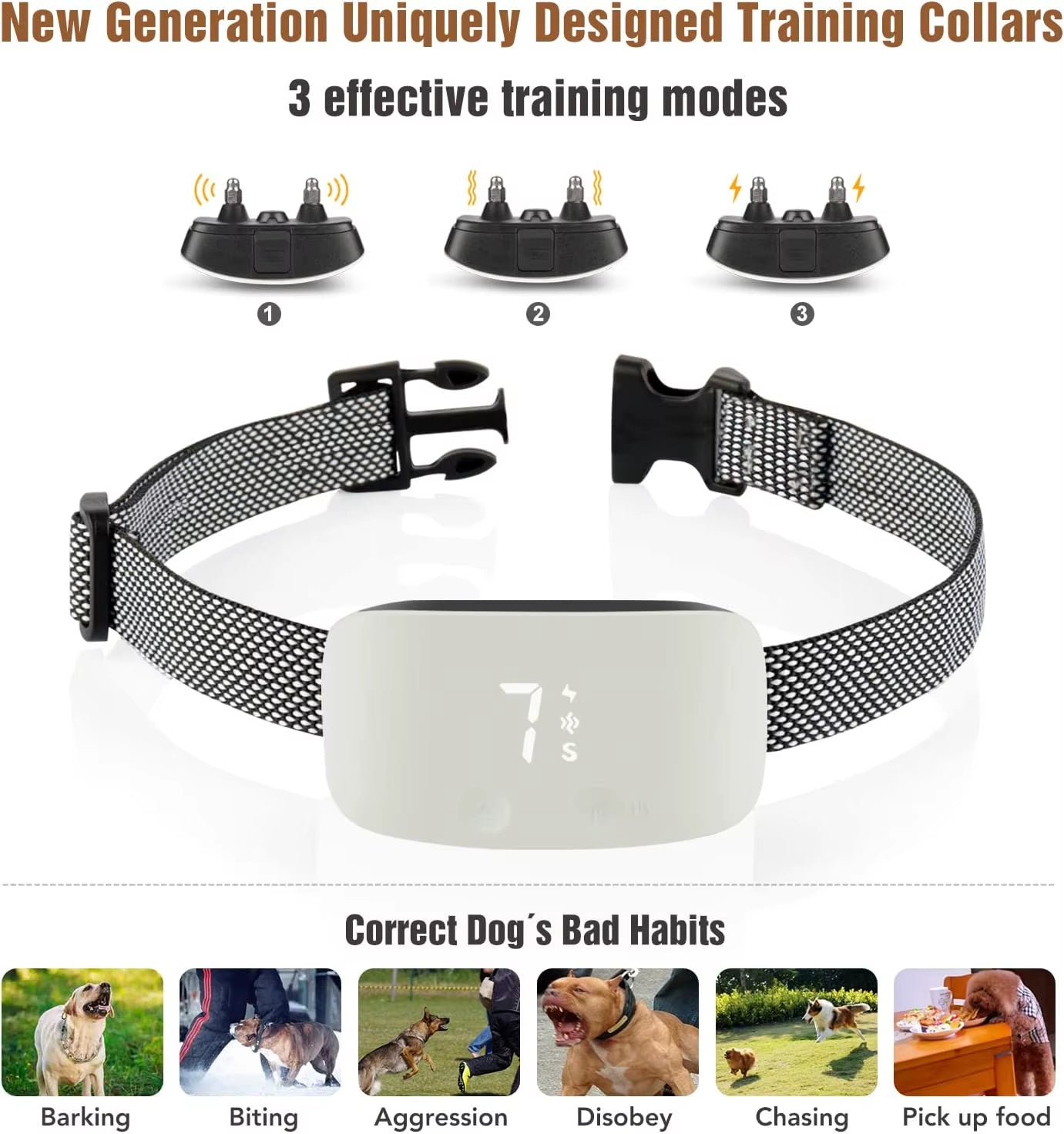 Automatic No-Bark Dog Collar – Rechargeable Waterproof Anti-Barking Training Collar for All Breeds