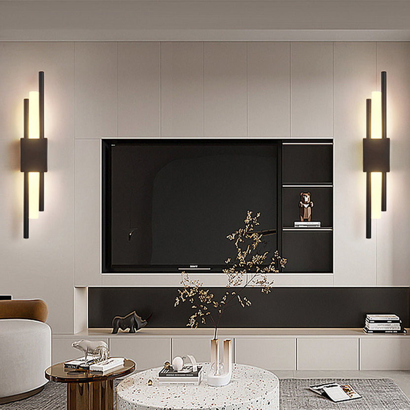 Modern Black and Gold Wall Sconce | LED Indoor Lighting Fixture