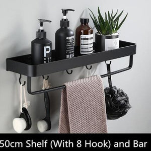 Modern Bathroom Wall Shelf | Black Space Aluminum Design