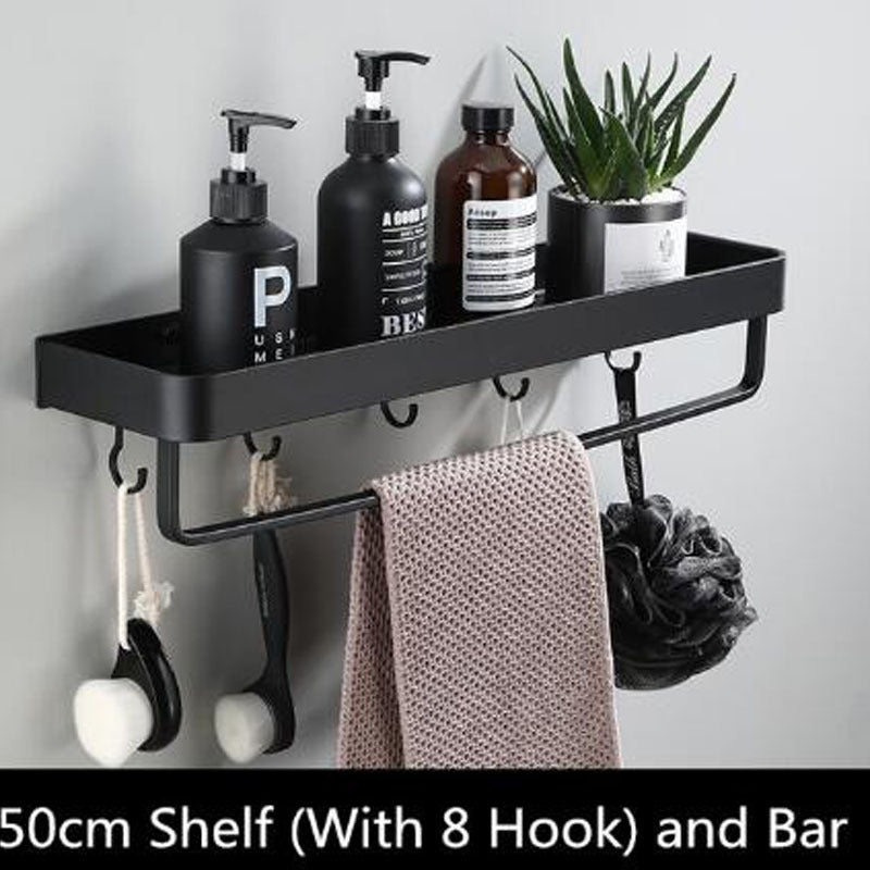 Modern Bathroom Wall Shelf | Black Space Aluminum Design