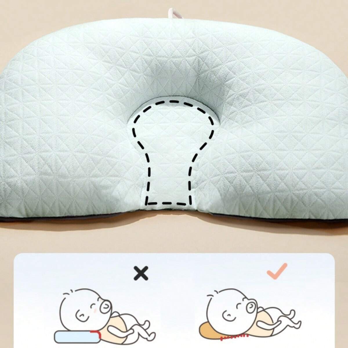 Baby Pillow for Flat Head with Ergonomic Support