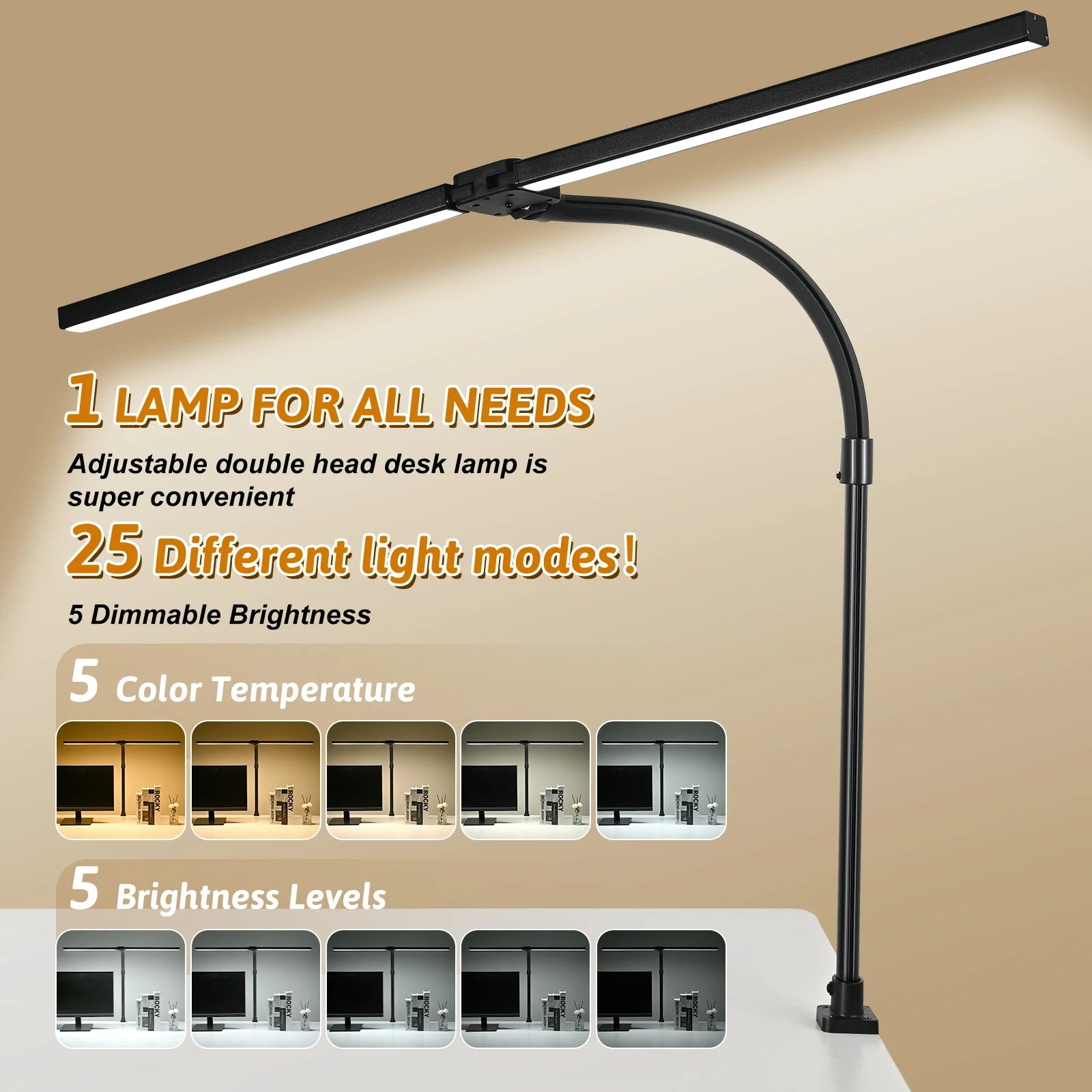 DeskLight - Modern Dual-Head LED Desk Lamp, Stylish Office Lighting