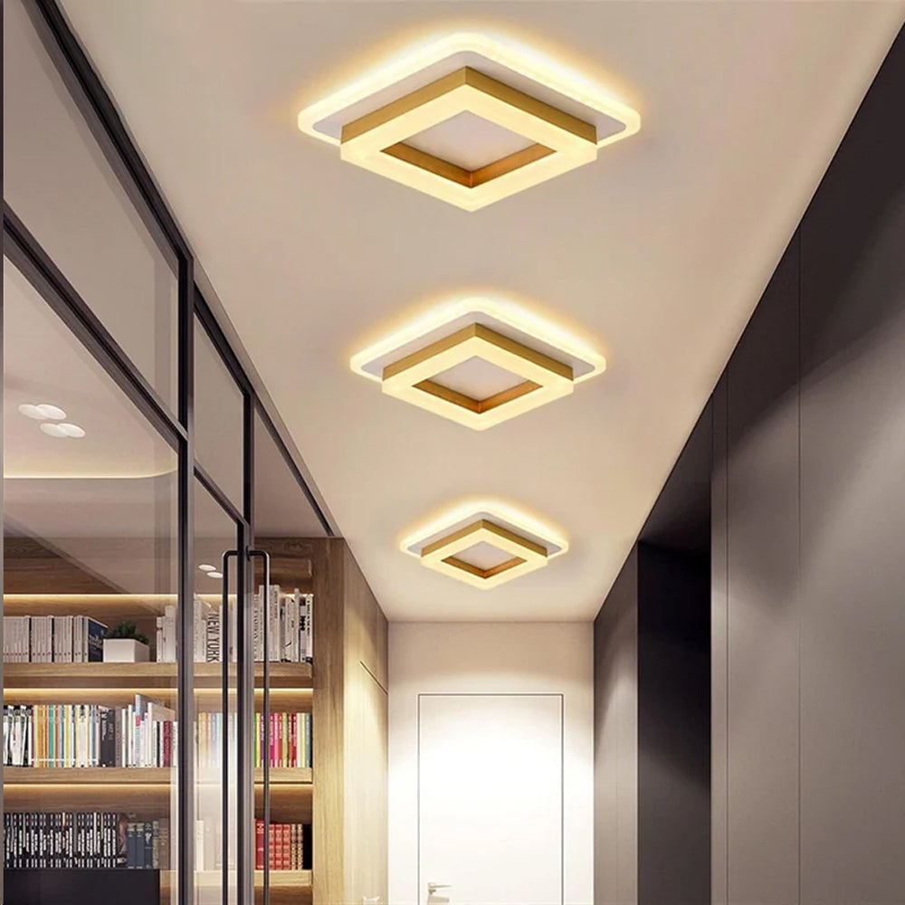 Square LED Ceiling Light | Modern Hallway and Bedroom Lighting