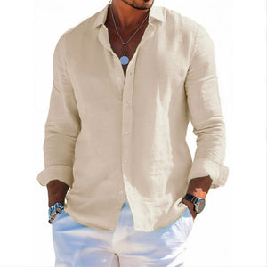 Men's Linen Blend Casual Shirt