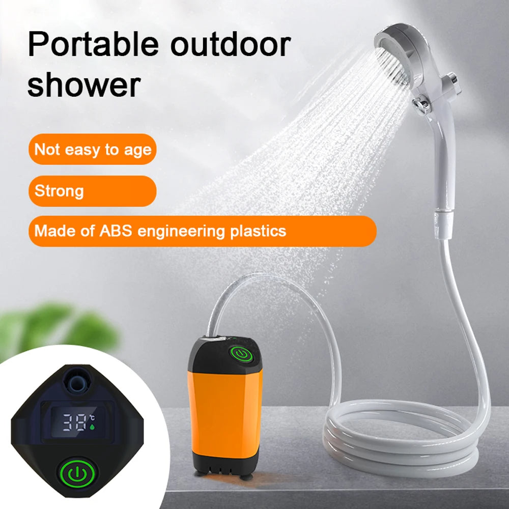 Portable Electric Shower For Outdoor Camping With Temperature Display