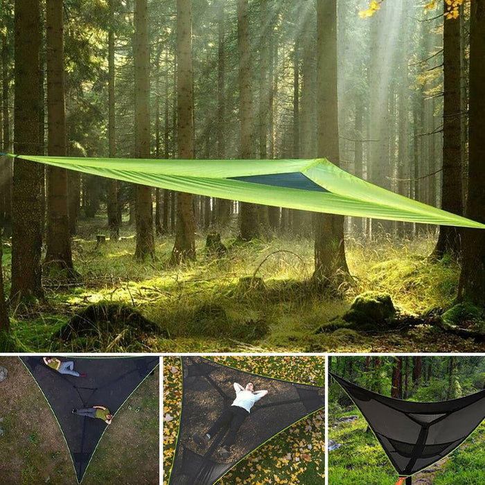 Multi Person Portable Hammock 3 Point Aerial Camping outdoor Triangle Hammock Back Yard