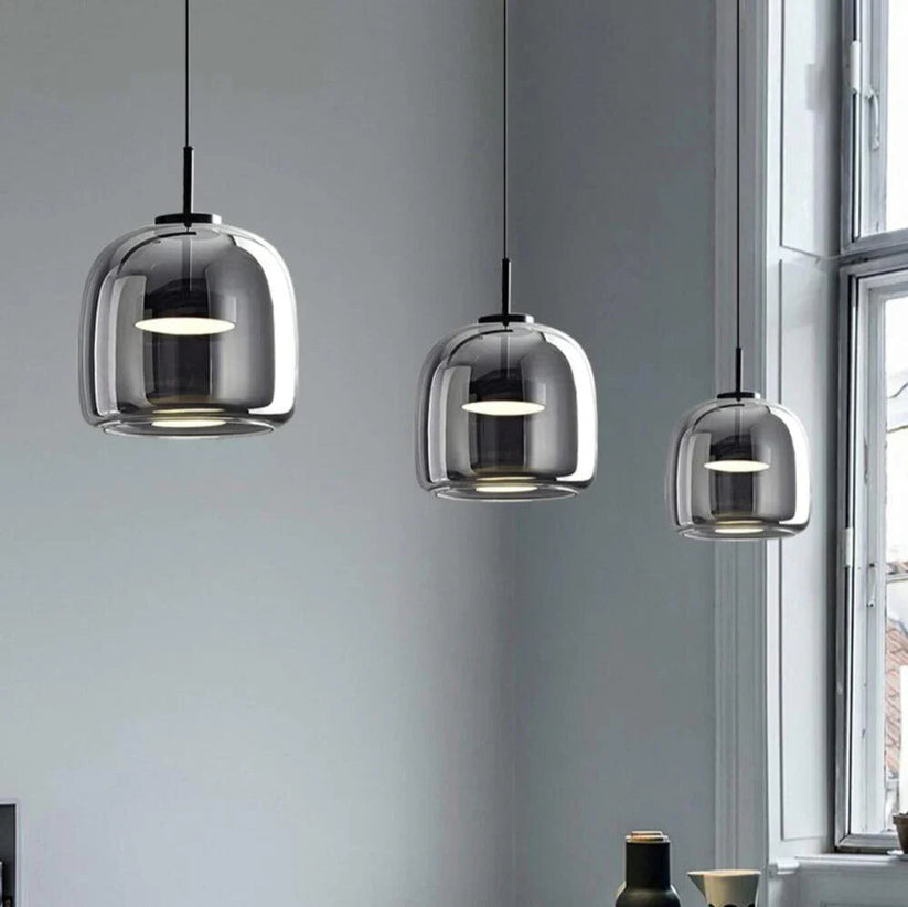Modern Black Glass Pendant Light