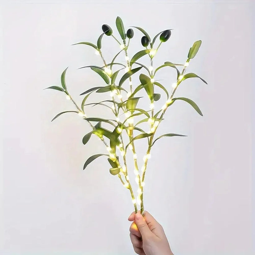 Artificial Olive Branch LED Light Faux Plant