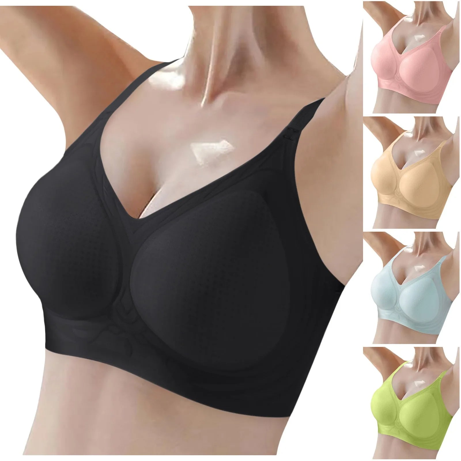 Ice Silk Ion Fiber Restoration Shaping Bra - Skin-friendly Ice Silk Lifting Bra Stretchy Breathable Ultra Thin Ice Silk Bra
