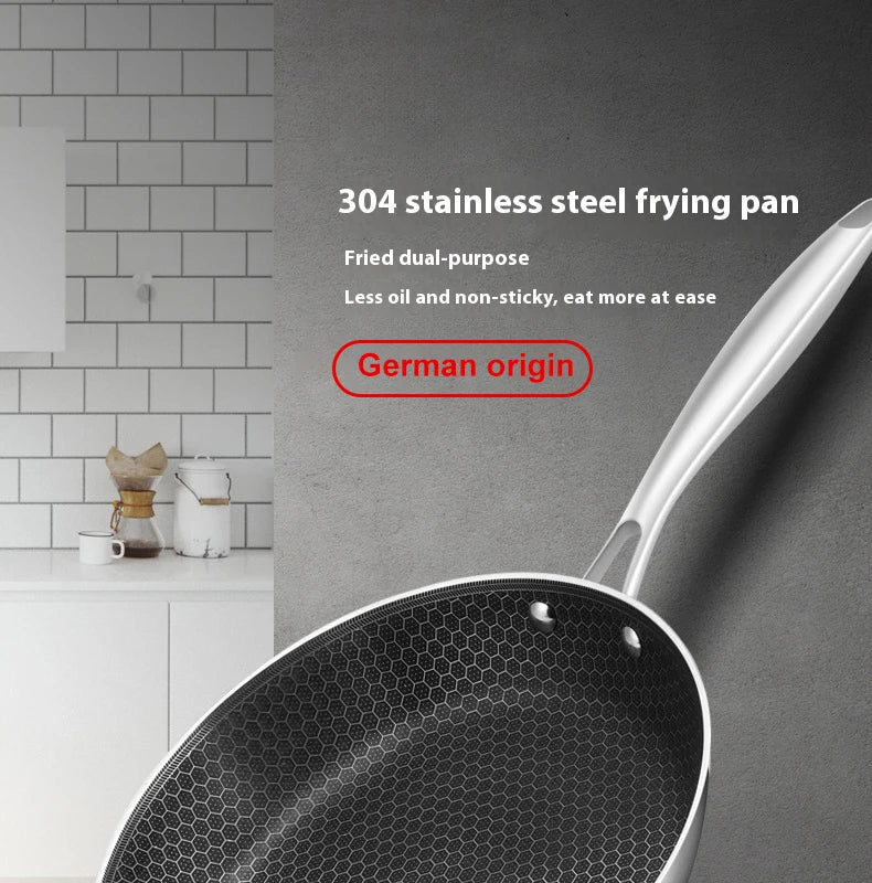 ChefPixel | Stainless Steel Frying Pan with Scratch-Resistant Non-Stick Technology