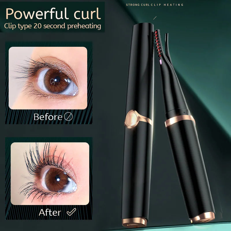 Heated Eyelash Curler USB Rechargeable Electric - Quick, Natural, 24-Hour Curl