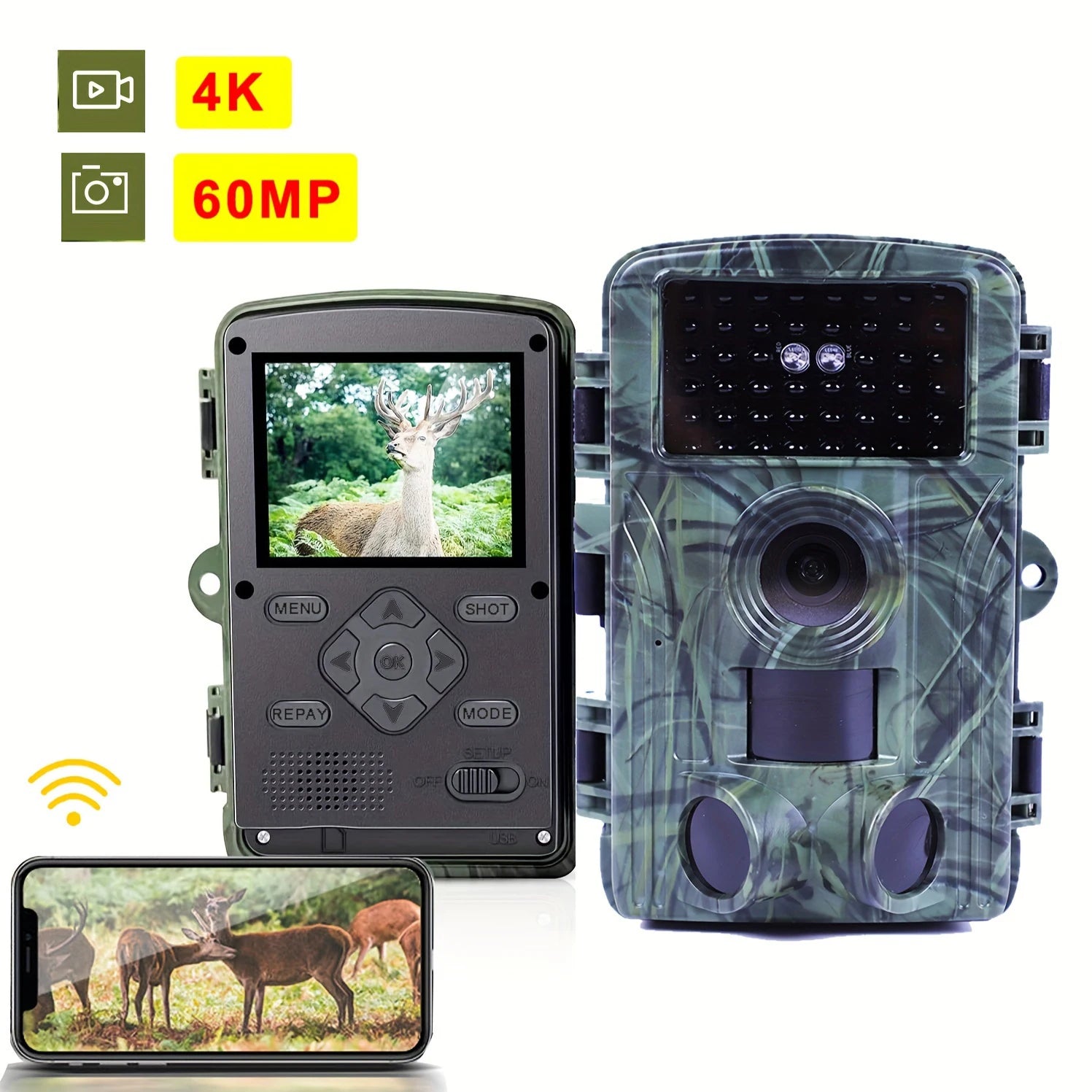 4K Ultra HD Hunting Trail Camera with WIFI & Live Night Vision Streaming