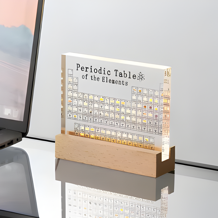 3D Acrylic Periodic Table with Real Elements and LED Lighting – Educational Science Display