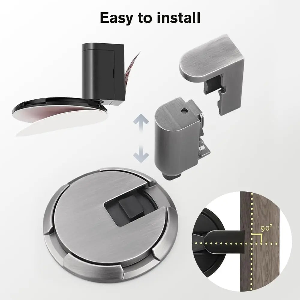 Heavy Duty Door Stopper – Windproof No Drill with Screws & Adhesive