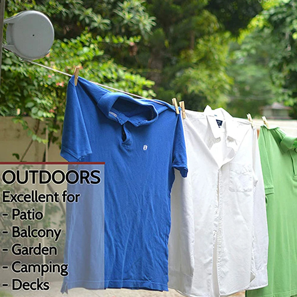 12M Retractable Outdoor Washing Line – Heavy-Duty Adjustable Length Easy to Install